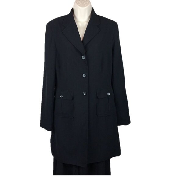 New York & Company Jackets & Blazers - New York & Co Black Button Down Coat Size 8 Two Pockets Contemporary